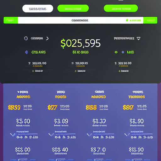 An image showcasing a cryptocurrency exchange interface with reduced fees, displaying a variety of vibrant trading charts, a sleek user-friendly design, and a visible "Pay Less, Trade More" slogan