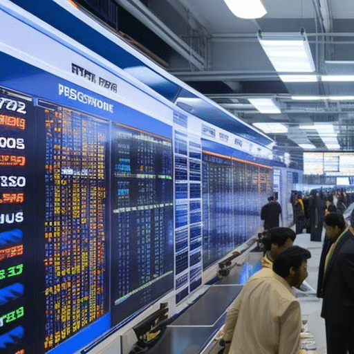 An image showcasing a bustling trading floor, filled with diverse traders engaging in intense transactions, surrounded by high-tech screens displaying real-time Bitcoin and cryptocurrency data, representing India's leading exchange