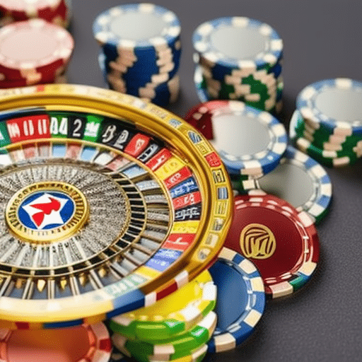 An image showcasing a global map with seven different casino chips scattered across borders, representing the key points on cross-border crypto casino regulation