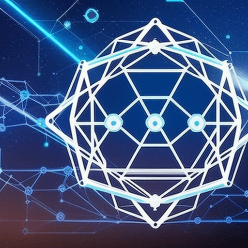 An image showcasing the seamless integration of Chainlink's decentralized oracles into smart contracts, depicting a network of interconnected nodes transmitting real-world data to the blockchain, revolutionizing the way contracts are executed and verified