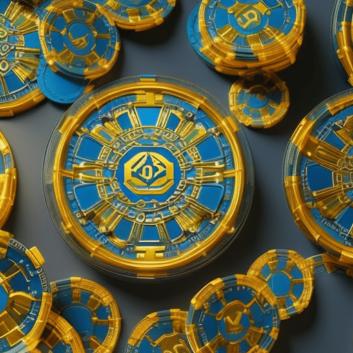 An image that showcases a transparent, decentralized blockchain network intertwining with vibrant casino chips, symbolizing unbiased oversight and secure transactions