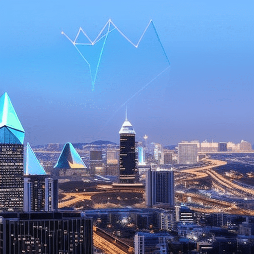An image that captures the excitement of Ethereum's price surge, featuring a dynamic line graph skyrocketing upwards, surrounded by bullish market indicators, and a backdrop of an illuminated city skyline symbolizing future record highs