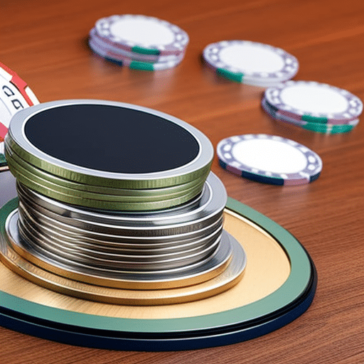 An image depicting a digital scale with a stack of casino chips on one side and a stack of identity verification documents on the other, symbolizing the delicate balance between KYC measures and online casino gameplay