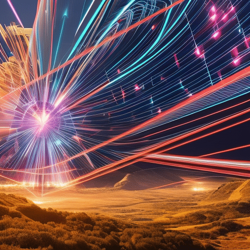 An image showcasing a vibrant digital landscape, filled with soaring altcoins represented by dynamic geometric shapes, multiplying and spreading like fireworks, symbolizing the explosive growth predicted for altcoins by 2025