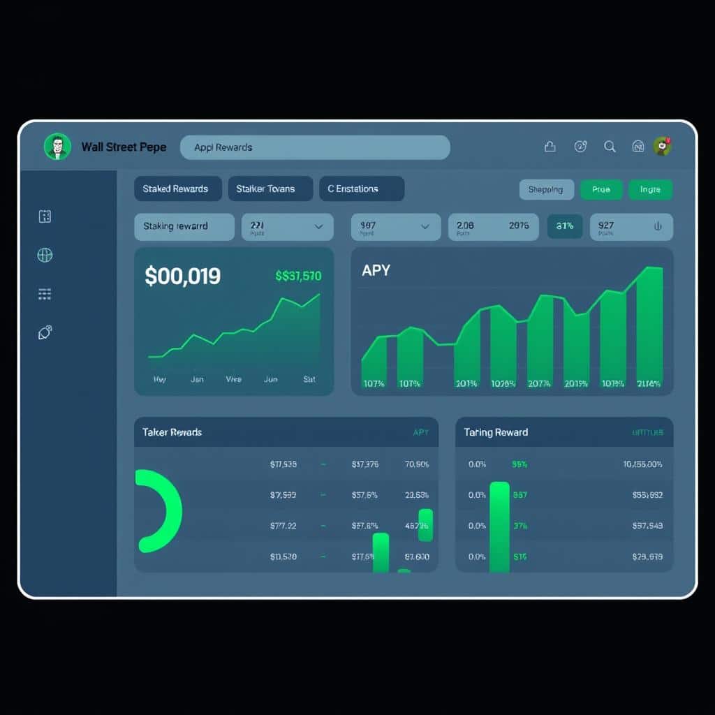 Wall Street Pepe staking dashboard showing rewards and APY rates