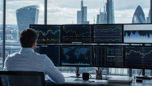 Illustration of professional cryptocurrency derivatives trading in the United Kingdom