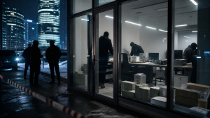 Illustration of a cryptocurrency enforcement investigation in Moscow
