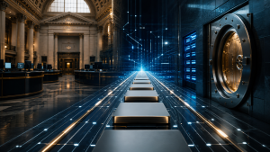 Illustration of tokenized securities settlement infrastructure at the New York Stock Exchange