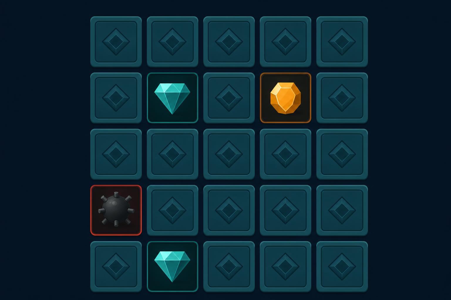 Mines Game Guide: How the Format Works, Sensible Strategy, and Crash-Game Alternatives 1 Illustration of a minesweeper-style tile grid with several revealed gem tiles and one revealed mine tile