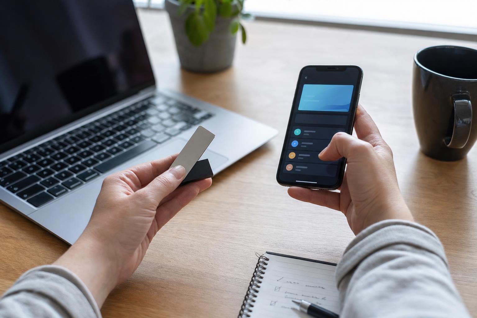 How to Choose a USDT Casino: What to Verify Before You Deposit 1 AI illustration of a person reviewing a handwritten checklist beside a laptop, hardware wallet and smartphone while evaluating an online casino