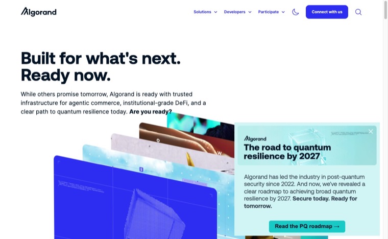 Discover the Best Cryptocurrencies Under $1 2 Algorand homepage screenshot