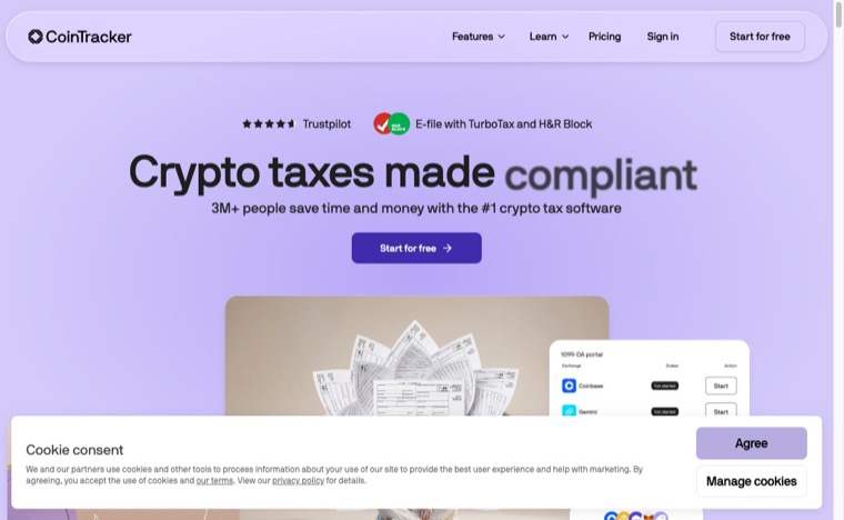 Discover the Best Cryptocurrencies Under $1 7 CoinTracker homepage screenshot