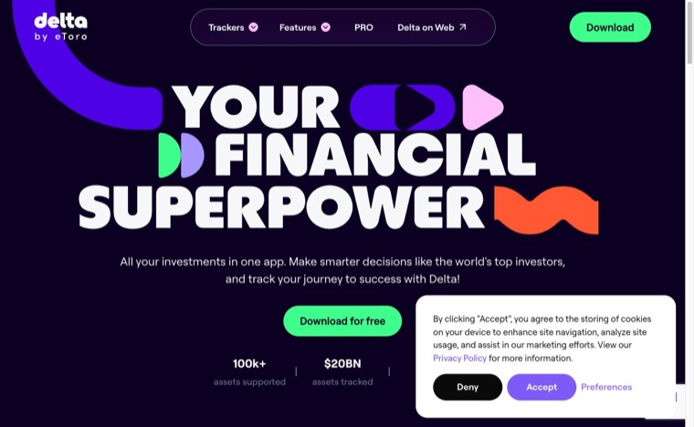 Discover the Best Cryptocurrencies Under $1 9 Delta homepage screenshot