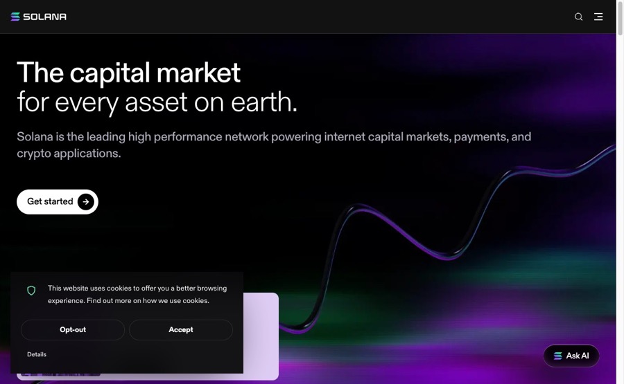 Top 5 Crypto Coins With High Return Potential in 2026 8 Solana.com official site screenshot