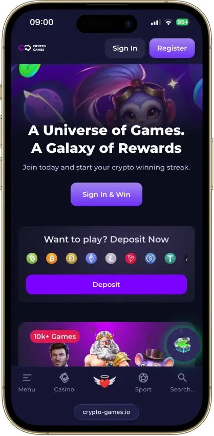 Crypto-Games.io casino app screenshot