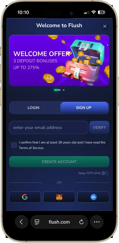 Flush casino app screenshot