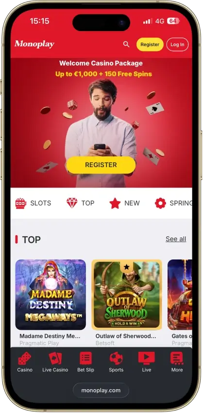 Monoplay casino app screenshot