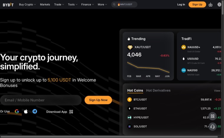 Best Crypto Exchanges 2026: Top Low-Fee Picks Reviewed 11 Bybit exchange homepage