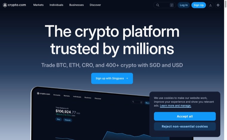 Best Crypto Exchanges 2026: Top Low-Fee Picks Reviewed 16 Crypto.com exchange homepage