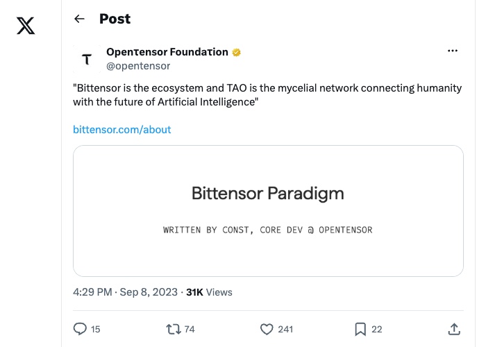 Top 5 Crypto Coins With High Return Potential in 2026 15 Opentensor Foundation post on X